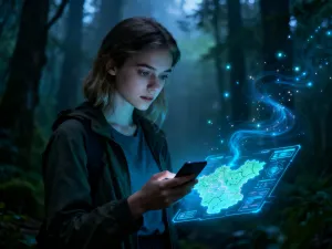 Nowoczesne stanowisko pracy z laptopem i smartfonem, ułatwiające wygodne korzystanie z usług online w domowym zaciszu.
